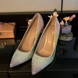 Rainbow rhinestone Mix no. 6 stiletto. Size 9. Worn once